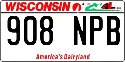 WI license plate 908NPB