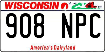 WI license plate 908NPC