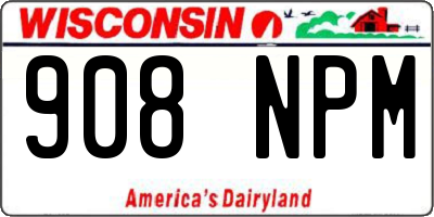 WI license plate 908NPM