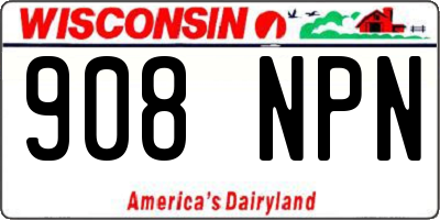 WI license plate 908NPN