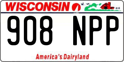 WI license plate 908NPP