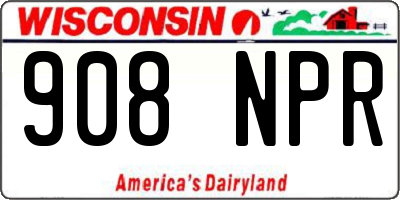 WI license plate 908NPR