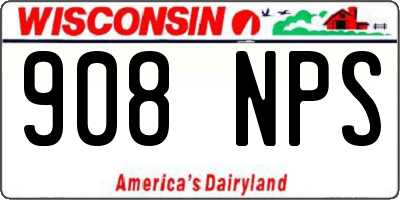 WI license plate 908NPS