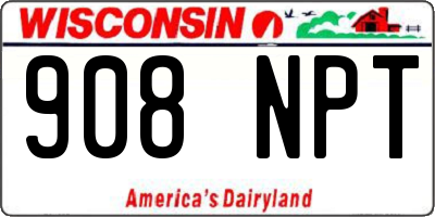 WI license plate 908NPT