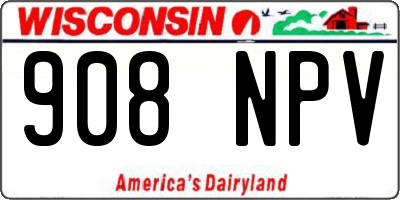 WI license plate 908NPV
