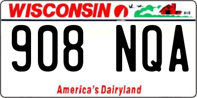 WI license plate 908NQA