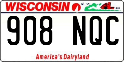 WI license plate 908NQC