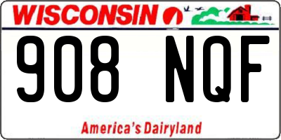 WI license plate 908NQF