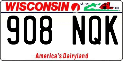 WI license plate 908NQK