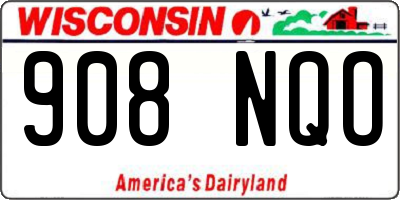 WI license plate 908NQO
