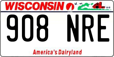 WI license plate 908NRE