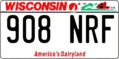 WI license plate 908NRF