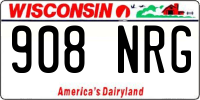 WI license plate 908NRG