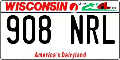 WI license plate 908NRL