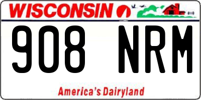 WI license plate 908NRM