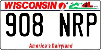 WI license plate 908NRP