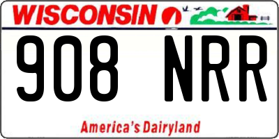 WI license plate 908NRR
