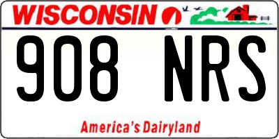 WI license plate 908NRS