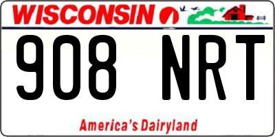 WI license plate 908NRT