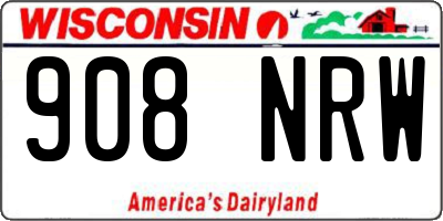 WI license plate 908NRW