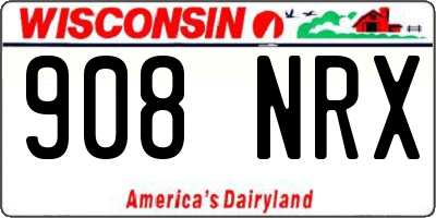 WI license plate 908NRX