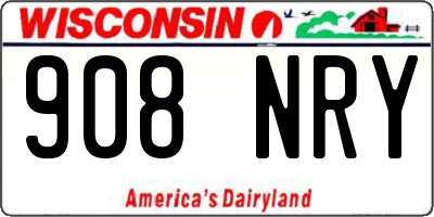 WI license plate 908NRY