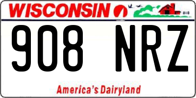 WI license plate 908NRZ
