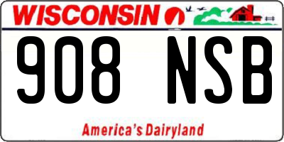 WI license plate 908NSB
