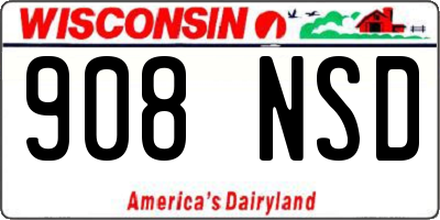 WI license plate 908NSD