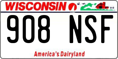 WI license plate 908NSF