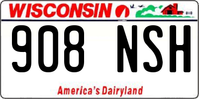 WI license plate 908NSH