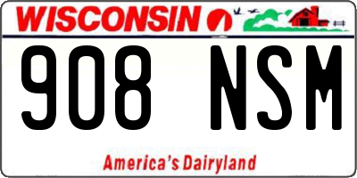 WI license plate 908NSM