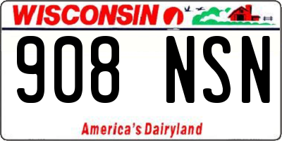 WI license plate 908NSN