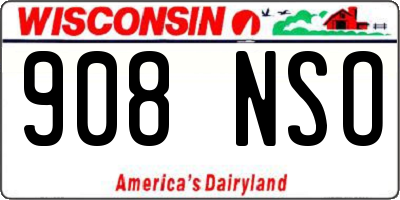 WI license plate 908NSO