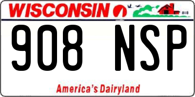 WI license plate 908NSP