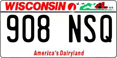 WI license plate 908NSQ