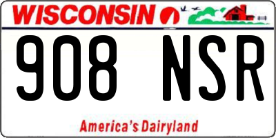 WI license plate 908NSR