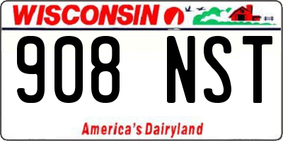 WI license plate 908NST