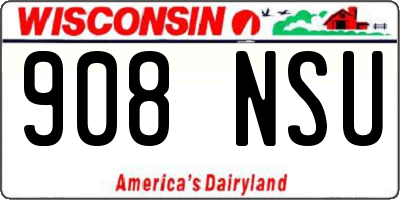 WI license plate 908NSU