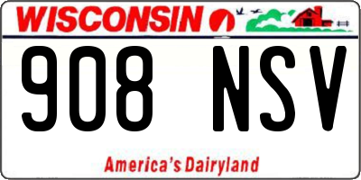WI license plate 908NSV
