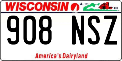 WI license plate 908NSZ