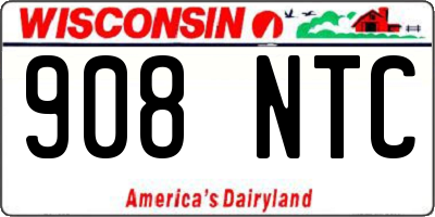 WI license plate 908NTC