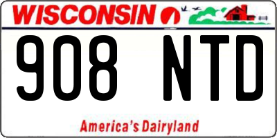WI license plate 908NTD