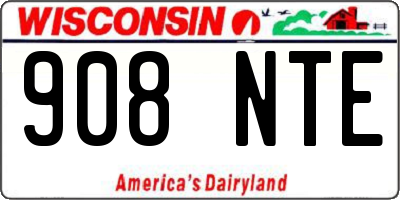 WI license plate 908NTE