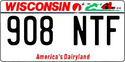 WI license plate 908NTF