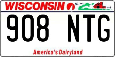 WI license plate 908NTG