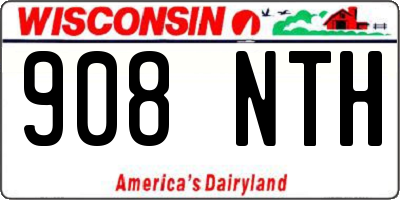 WI license plate 908NTH
