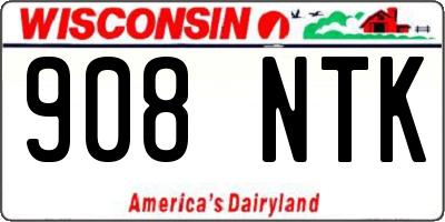 WI license plate 908NTK