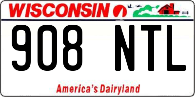 WI license plate 908NTL
