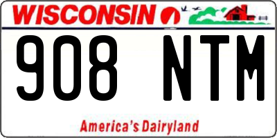 WI license plate 908NTM